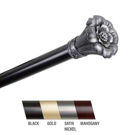 Central Design Central Design 100-02-482 Flora 1 in. Curtain Rod; 48-84 in. - Black 100-02-482